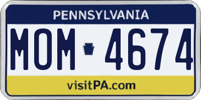 PA license plate MOM4674