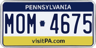 PA license plate MOM4675
