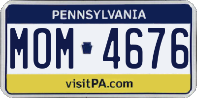 PA license plate MOM4676