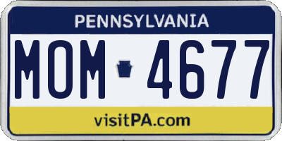 PA license plate MOM4677