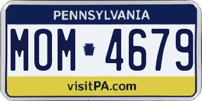 PA license plate MOM4679