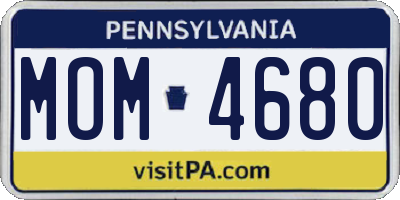 PA license plate MOM4680