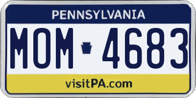 PA license plate MOM4683