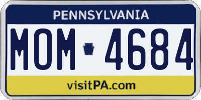 PA license plate MOM4684
