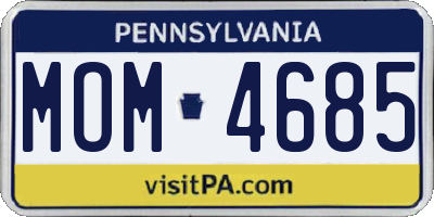 PA license plate MOM4685
