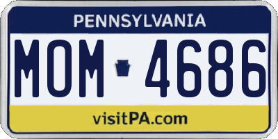 PA license plate MOM4686