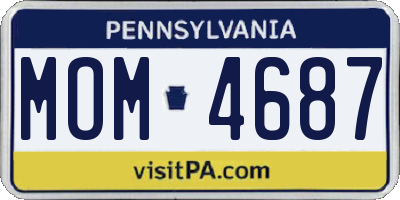 PA license plate MOM4687