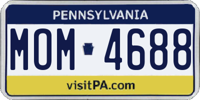 PA license plate MOM4688