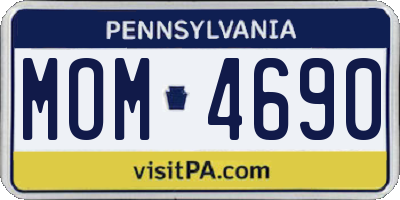 PA license plate MOM4690