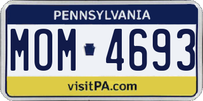 PA license plate MOM4693