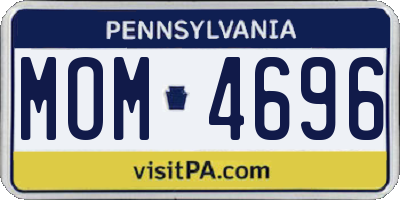 PA license plate MOM4696