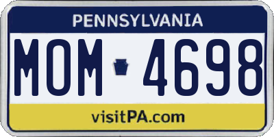PA license plate MOM4698
