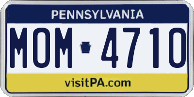 PA license plate MOM4710