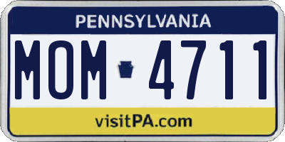 PA license plate MOM4711