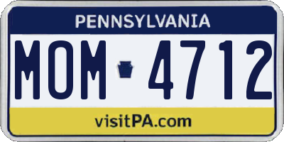 PA license plate MOM4712
