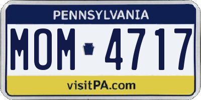 PA license plate MOM4717