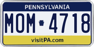 PA license plate MOM4718