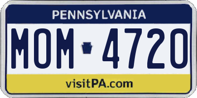PA license plate MOM4720