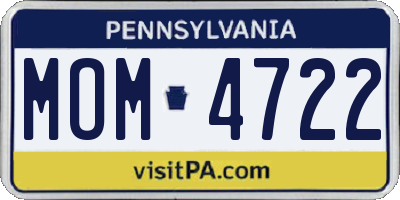 PA license plate MOM4722