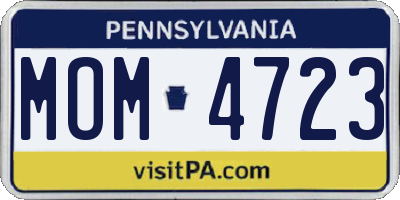 PA license plate MOM4723
