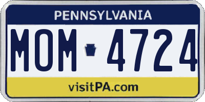 PA license plate MOM4724
