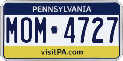 PA license plate MOM4727