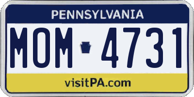 PA license plate MOM4731