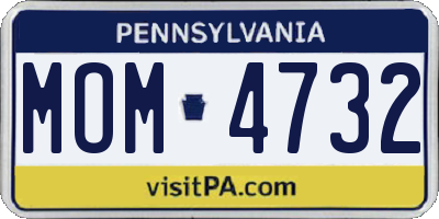 PA license plate MOM4732
