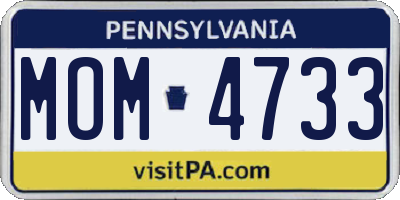 PA license plate MOM4733