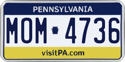PA license plate MOM4736