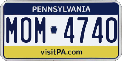 PA license plate MOM4740