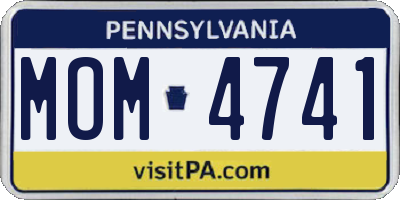 PA license plate MOM4741