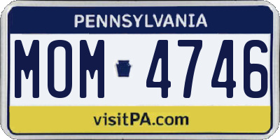PA license plate MOM4746