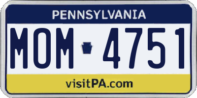PA license plate MOM4751