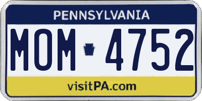 PA license plate MOM4752