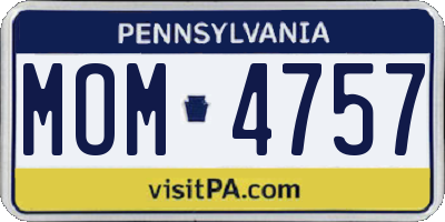 PA license plate MOM4757