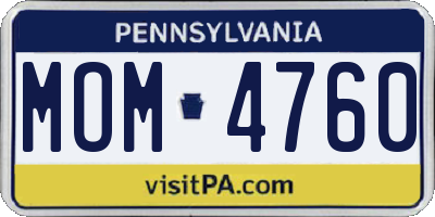 PA license plate MOM4760