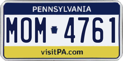 PA license plate MOM4761