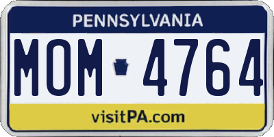 PA license plate MOM4764