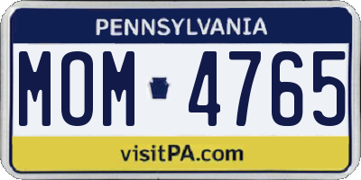 PA license plate MOM4765