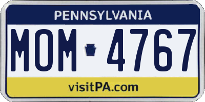 PA license plate MOM4767