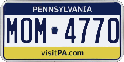 PA license plate MOM4770