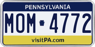 PA license plate MOM4772