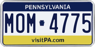 PA license plate MOM4775