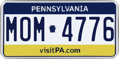 PA license plate MOM4776