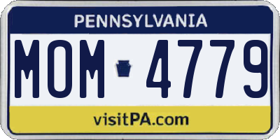 PA license plate MOM4779