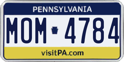 PA license plate MOM4784