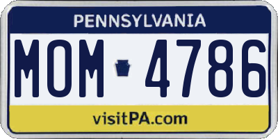 PA license plate MOM4786