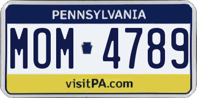 PA license plate MOM4789