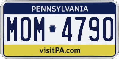 PA license plate MOM4790